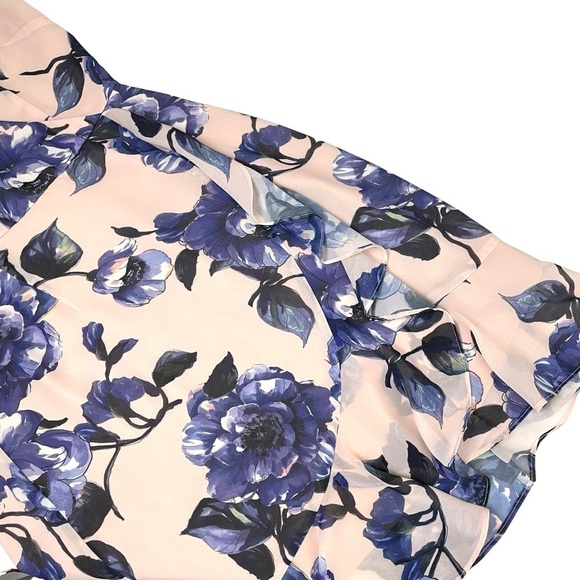 Adrianna Papell Geranium Floral Faux Wrap Mini Dress - Picture 10 of 15